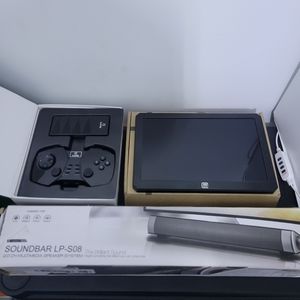 10.1 inch portable monitor with retro gaming console and Bluetooth soundbar